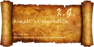 Komjáti Gusztáv névjegykártya