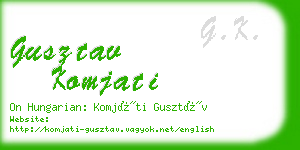 gusztav komjati business card